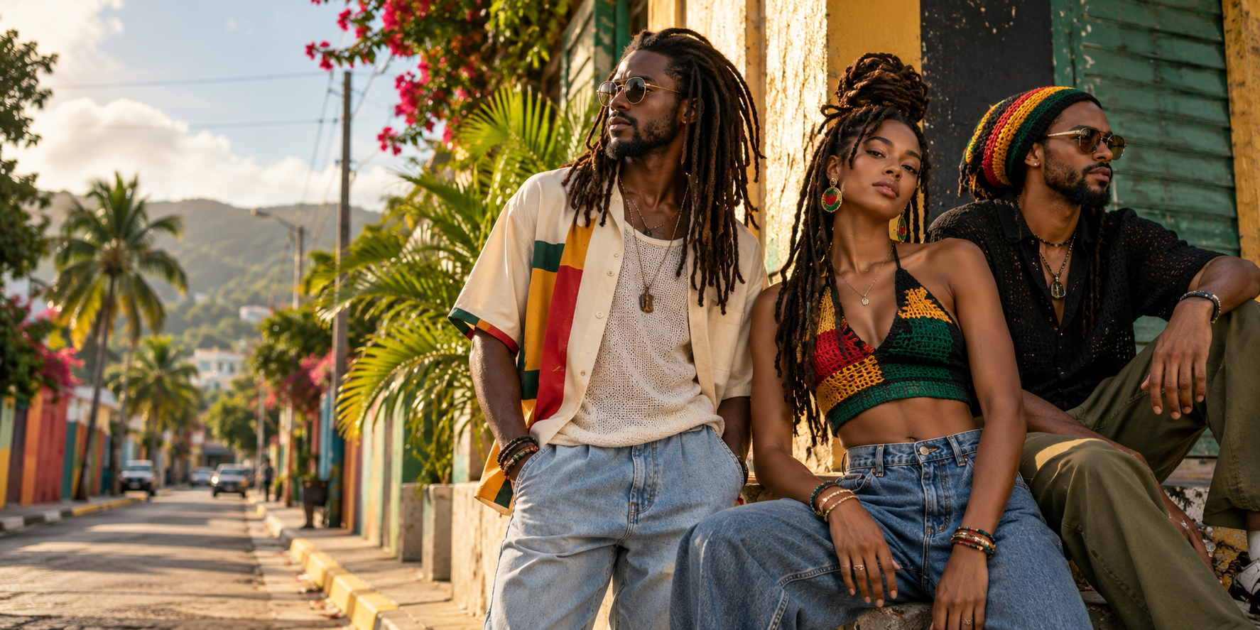 Modern Jamaican reggae-inspired fashion editorial