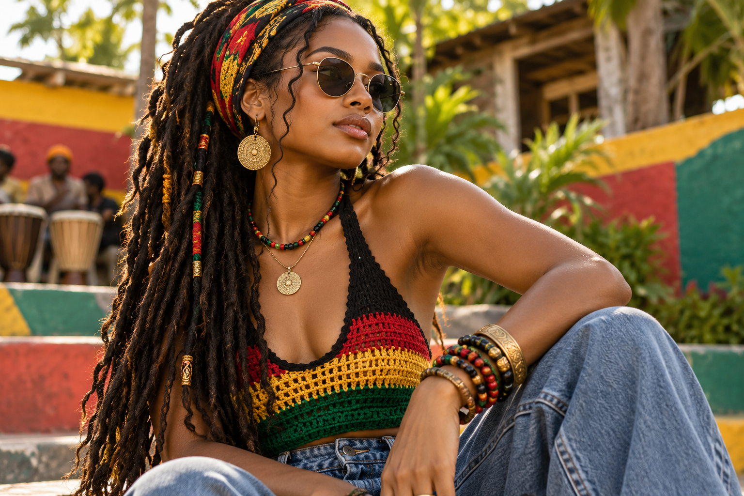 Modern reggae fashion detail